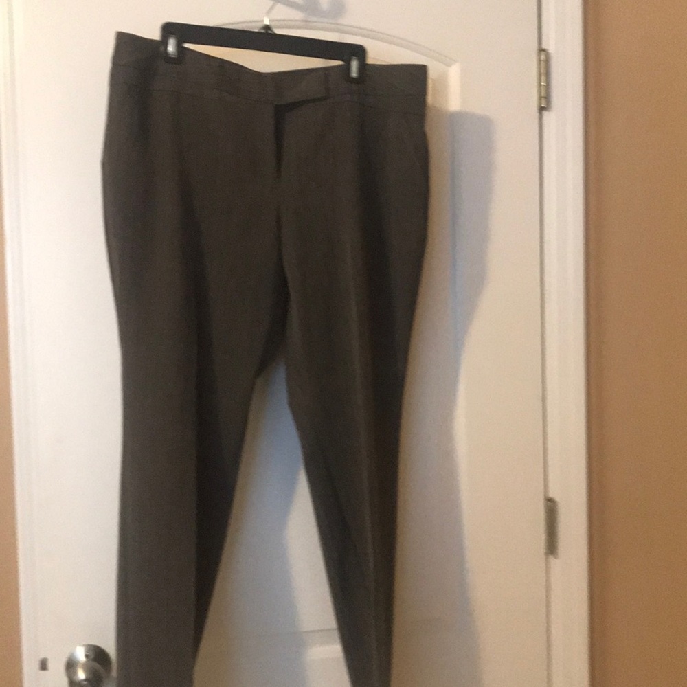 Brown pinstripe dress pants
